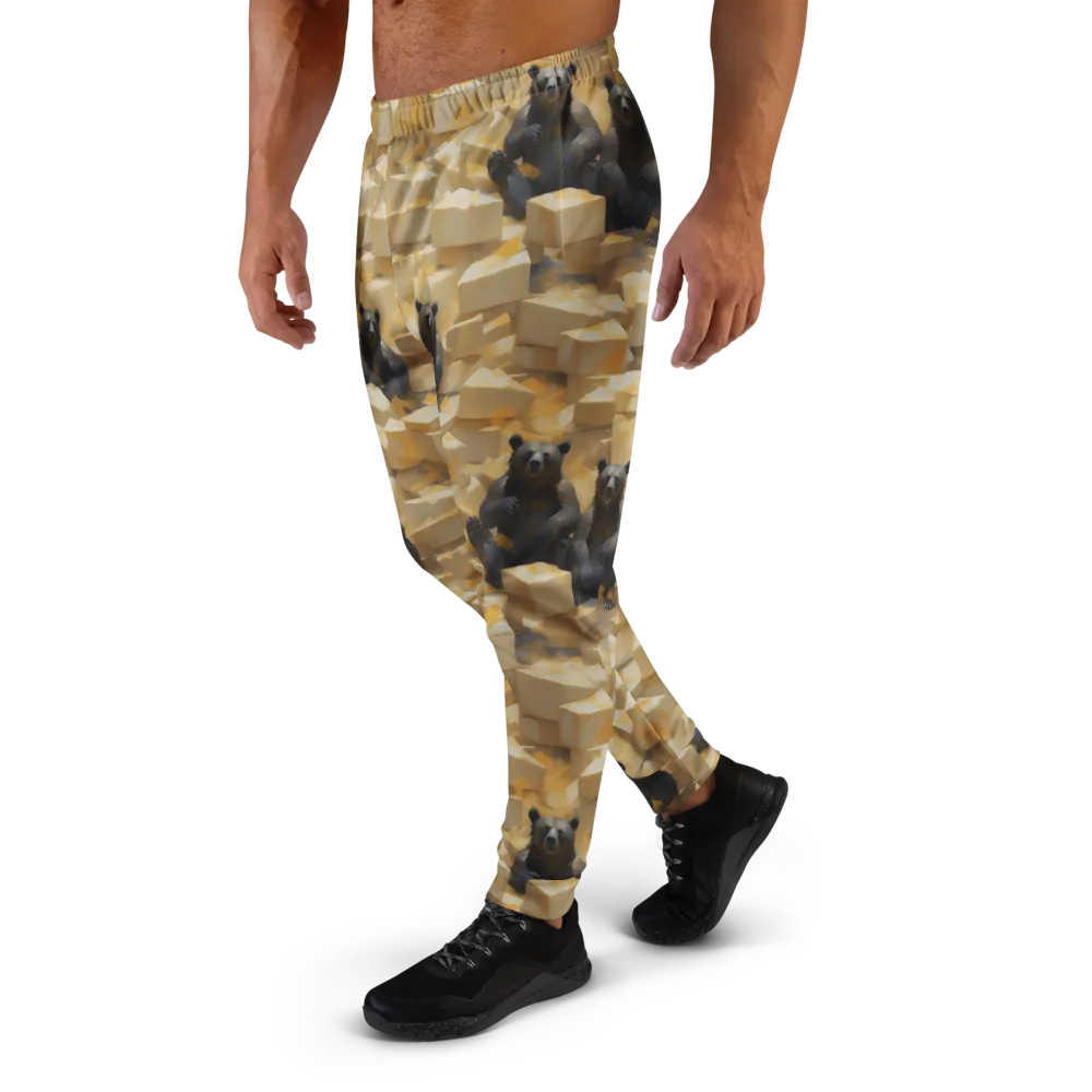 Cheddar Bear Society on Men's Joggers — Left