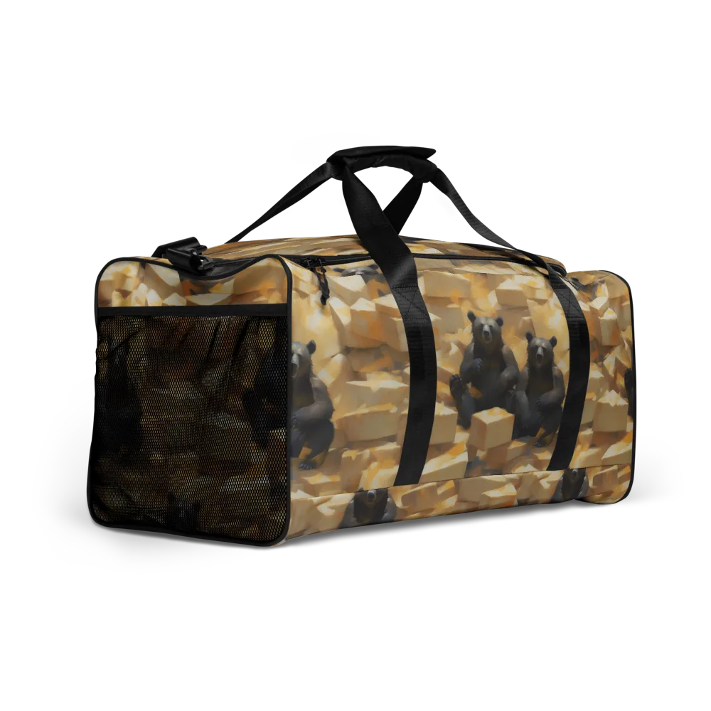 Cheddar Bear Society on Duffle Bag — Right Front