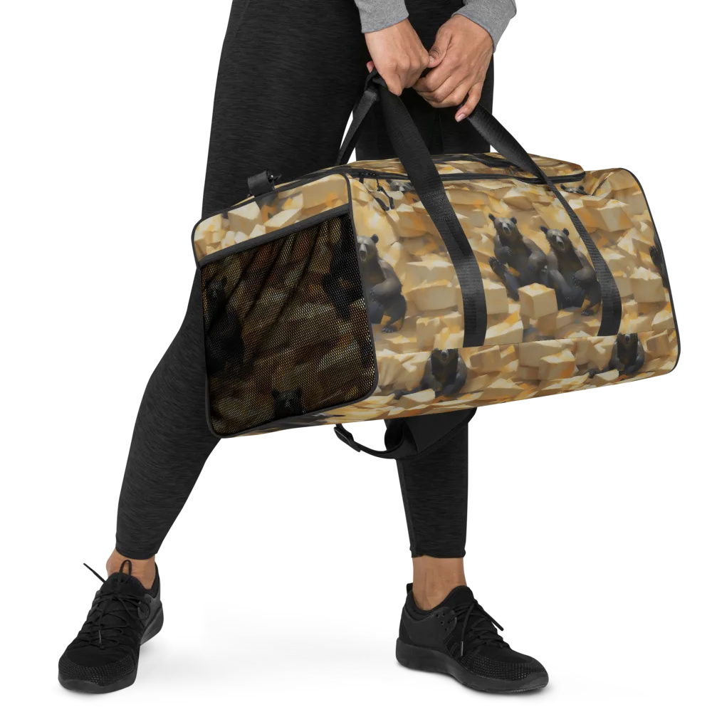Cheddar Bear Society on Duffle Bag — Right Front
