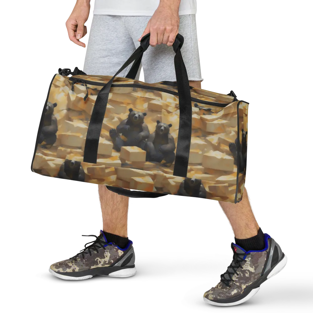 Cheddar Bear Society on Duffle Bag — Front