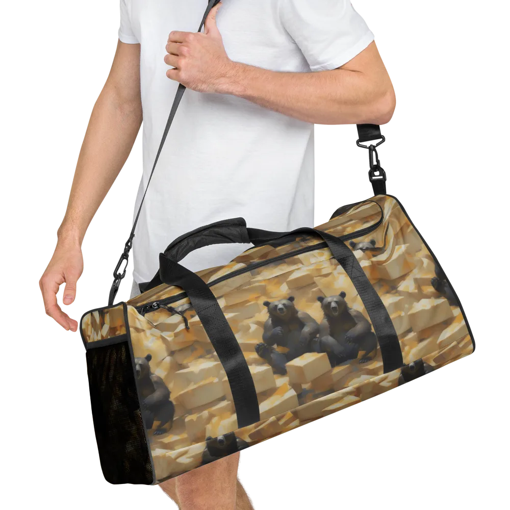 Cheddar Bear Society on Duffle Bag — Right Front