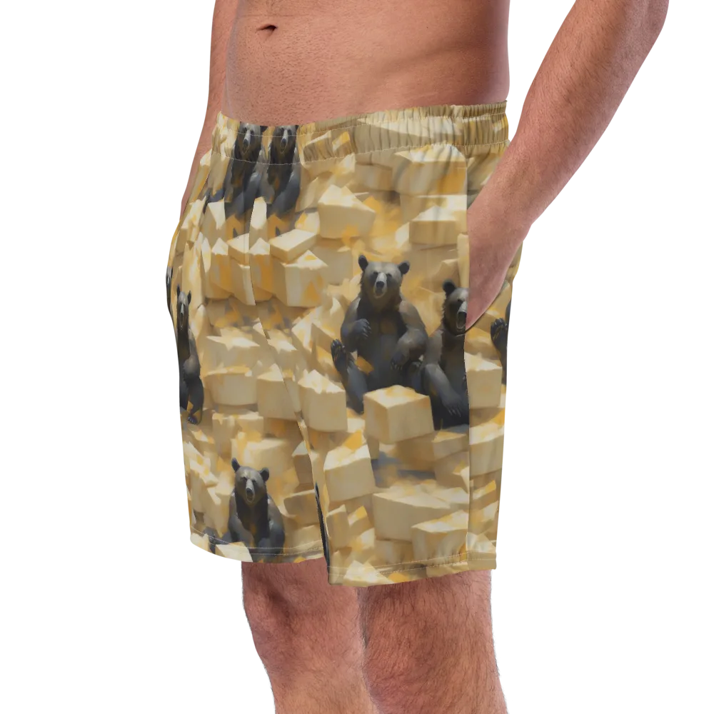Cheddar Bear Society on Swim Trunks — Left Front