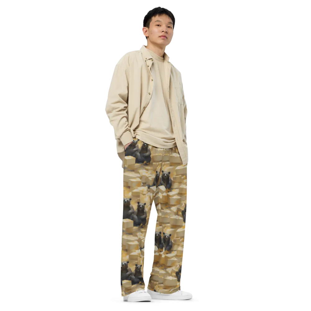 Cheddar Bear Society on Wide-Leg Pants — Right Front