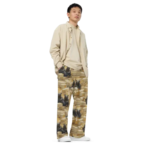 Cheddar Bear Society on a Wide-Leg Pants