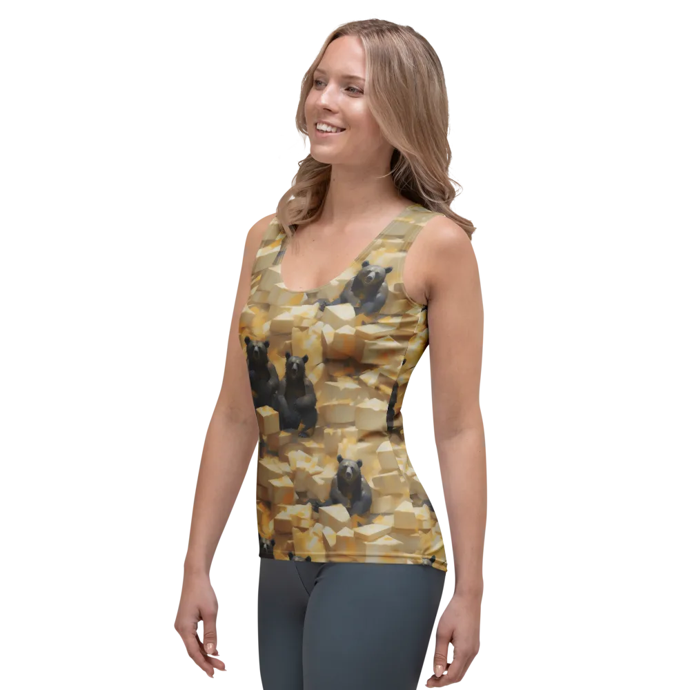 Cheddar Bear Society on Women's Tank Top — Left Front