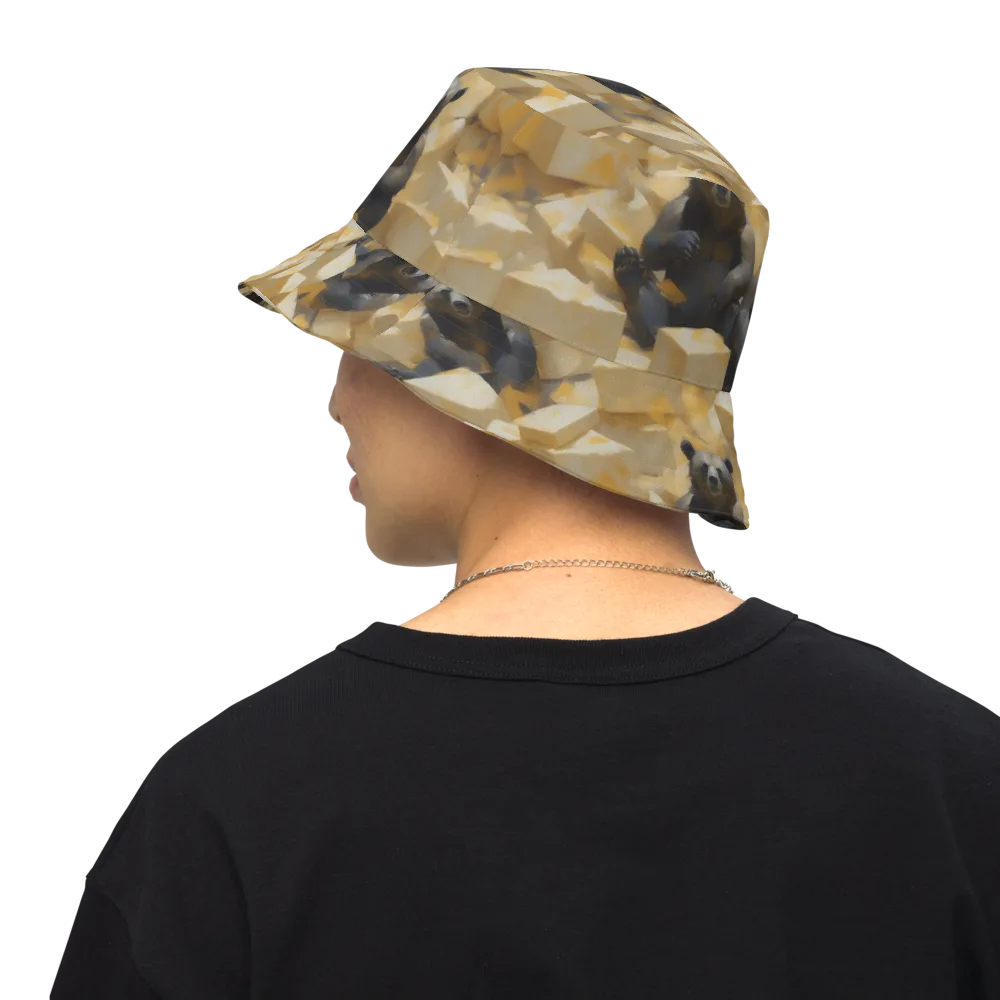 Cheddar Bear Society on Reversible Bucket Hat — Back Inside