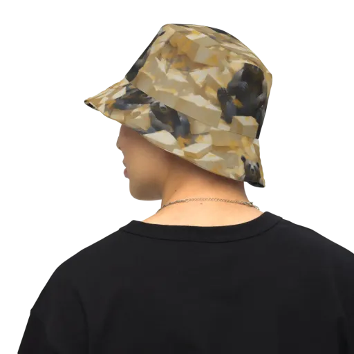 Cheddar Bear Society on a Reversible Bucket Hat