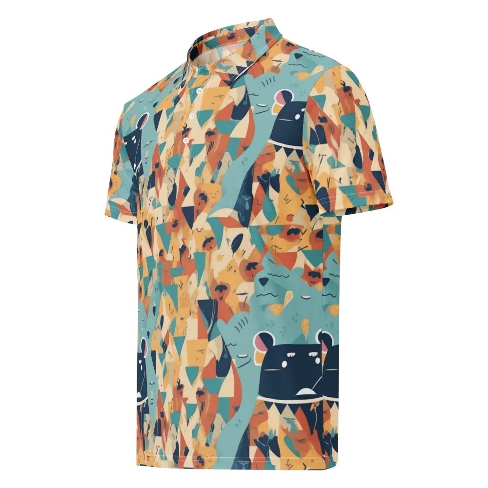 Carnival Critters on Men's Slim Fit Polo Shirt — Left Front