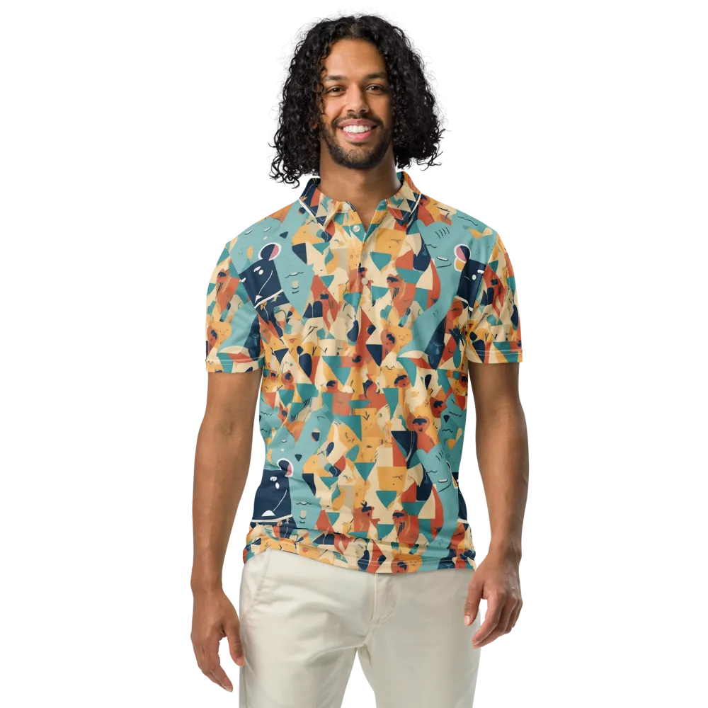Carnival Critters on Men's Slim Fit Polo Shirt — Front