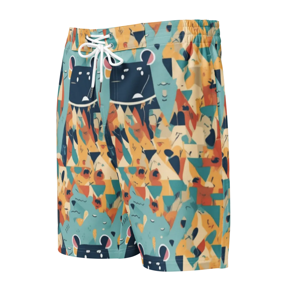 Carnival Critters on Men's Board Shorts — Front