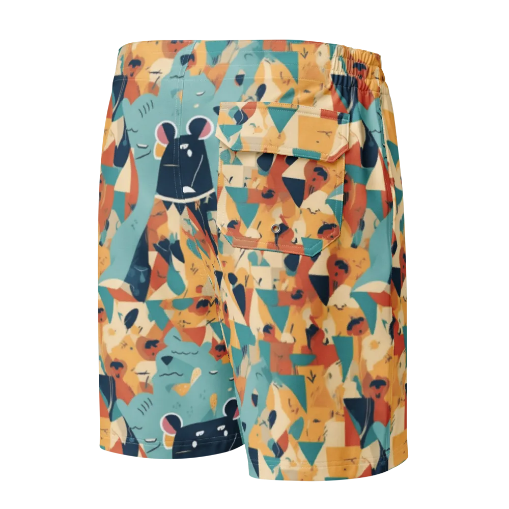 Carnival Critters on Men's Board Shorts — Back