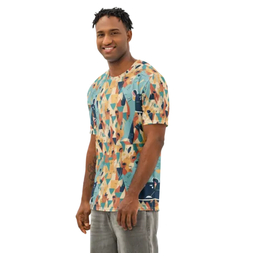 Carnival Critters on a Men's Cotton Crew Neck T-Shirt