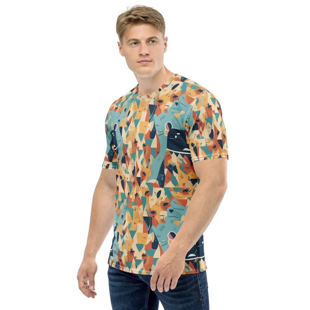 Carnival Critters on Men's Crew Neck T-Shirt — Left