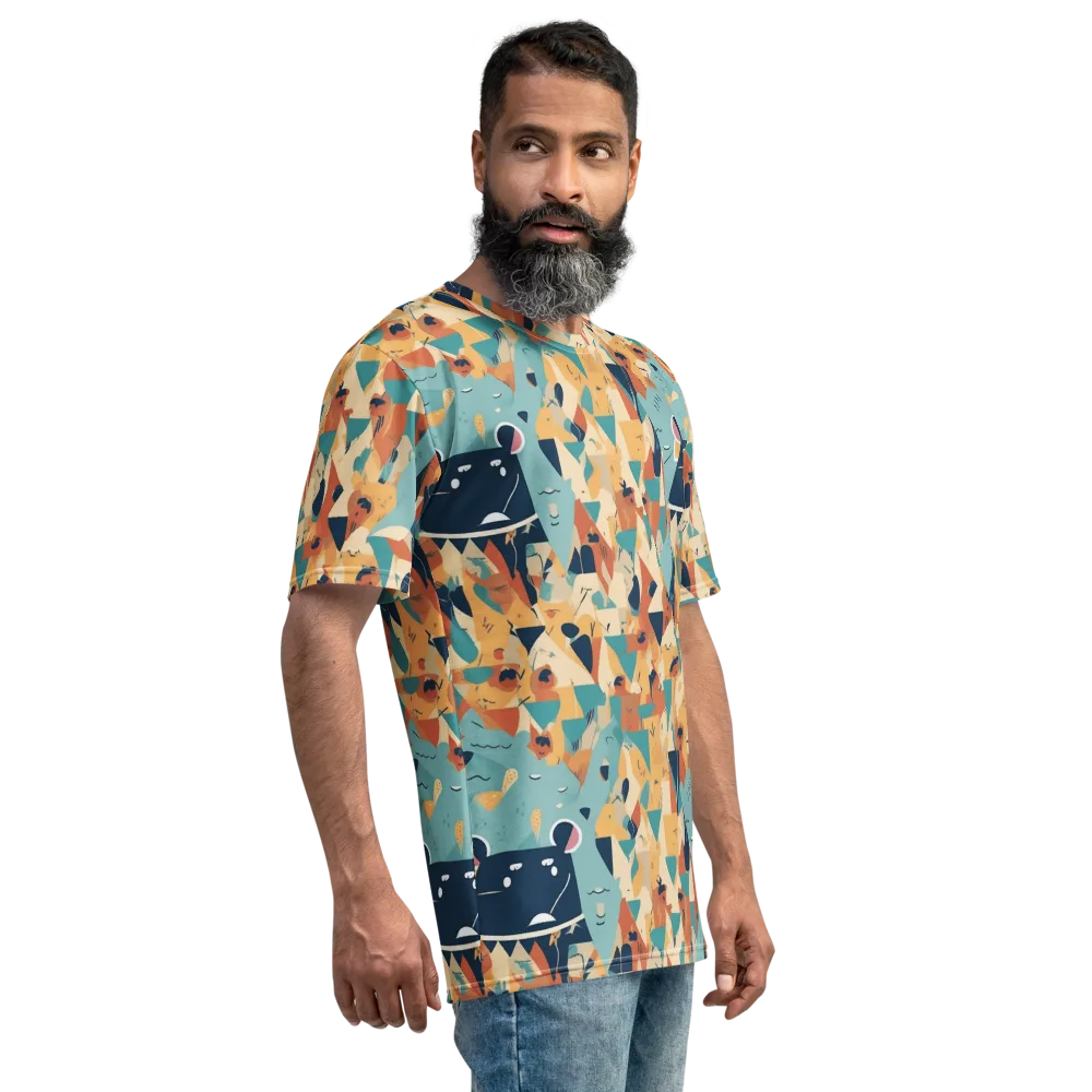 Carnival Critters on Men's Crew Neck T-Shirt — Right