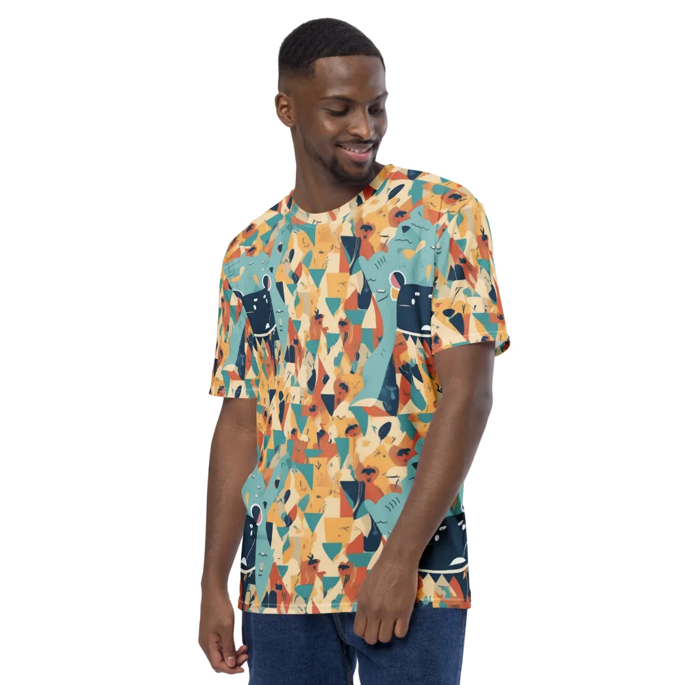 Carnival Critters on Men's Crew Neck T-Shirt — Left