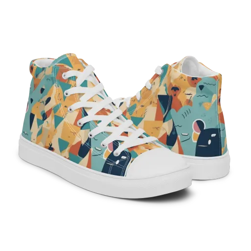 Carnival Critters on a Men's High Top Canvas Shoes