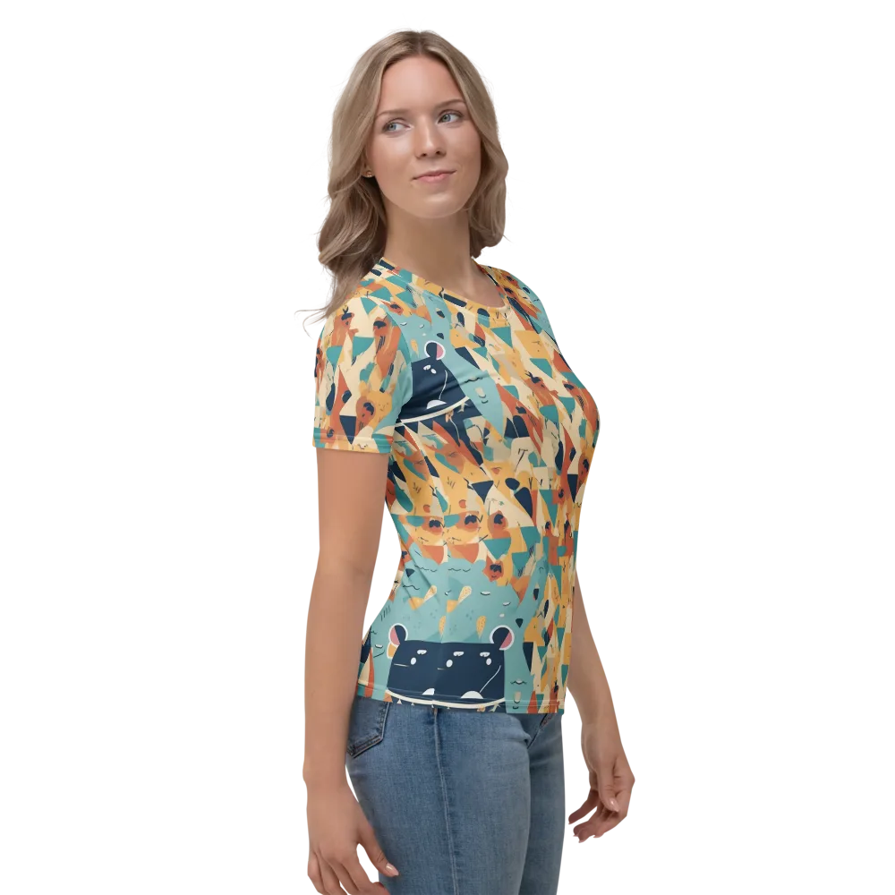 Carnival Critters on Women's Crew Neck T-Shirt — Right
