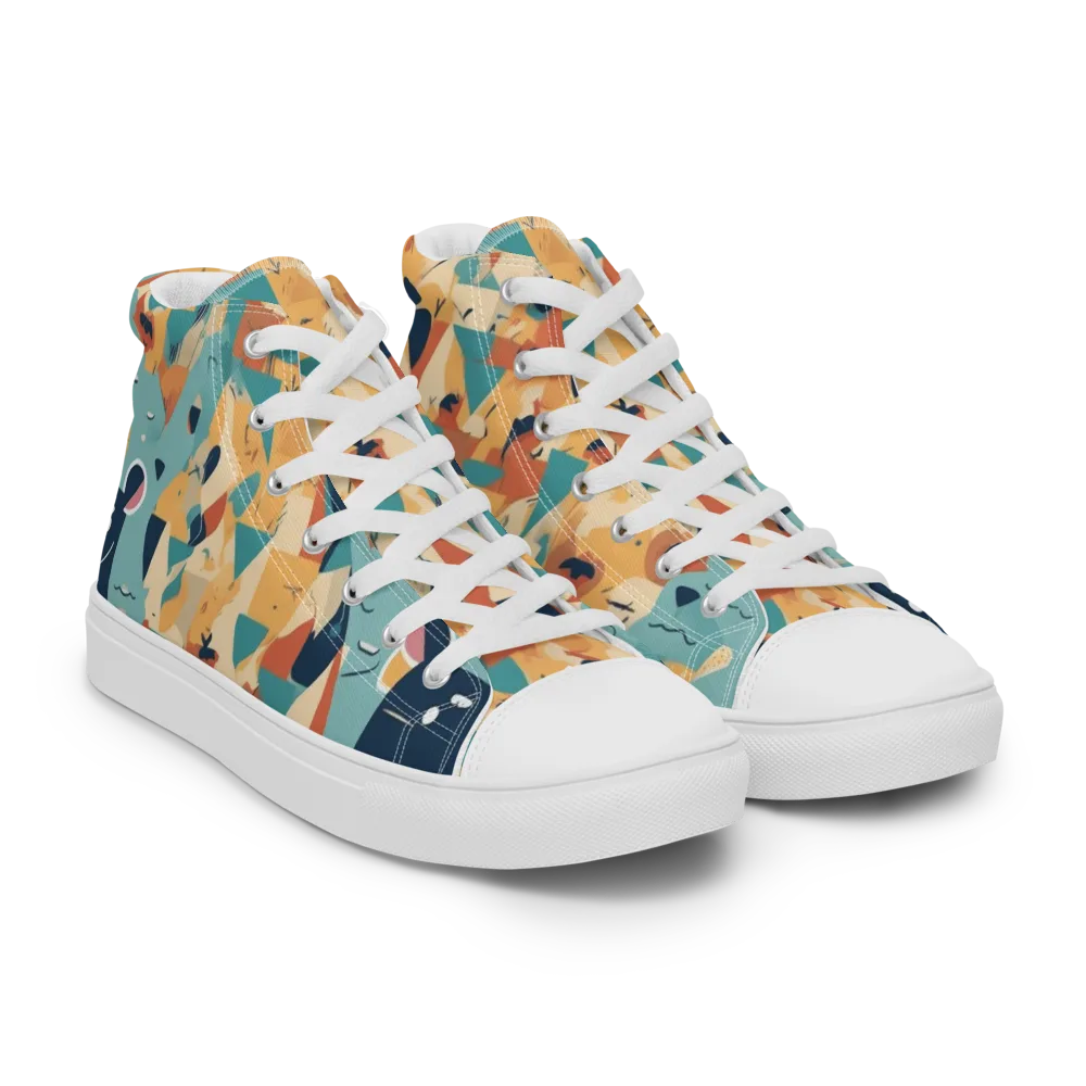 Carnival Critters on Women's High Top Canvas Shoes — Right Front