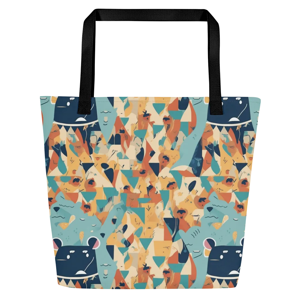 Carnival Critters on Large Tote Bag W/ Pocket — Front