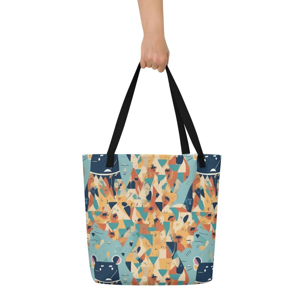 Carnival Critters on Large Tote Bag W/ Pocket — Front