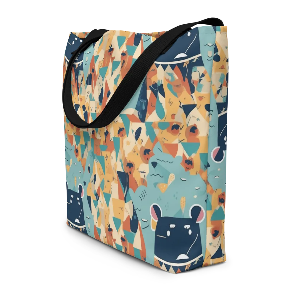 Carnival Critters on Large Tote Bag W/ Pocket — Front