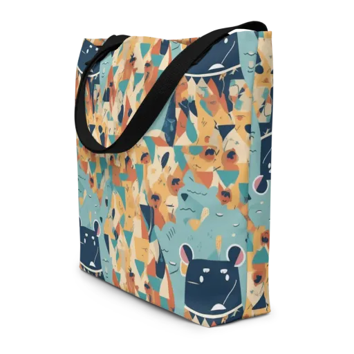 Carnival Critters on a Large Tote Bag W/ Pocket