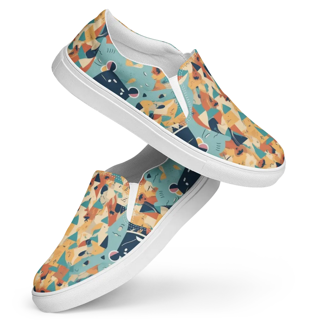 Carnival Critters on Women's Slip-On Canvas Shoes — Front