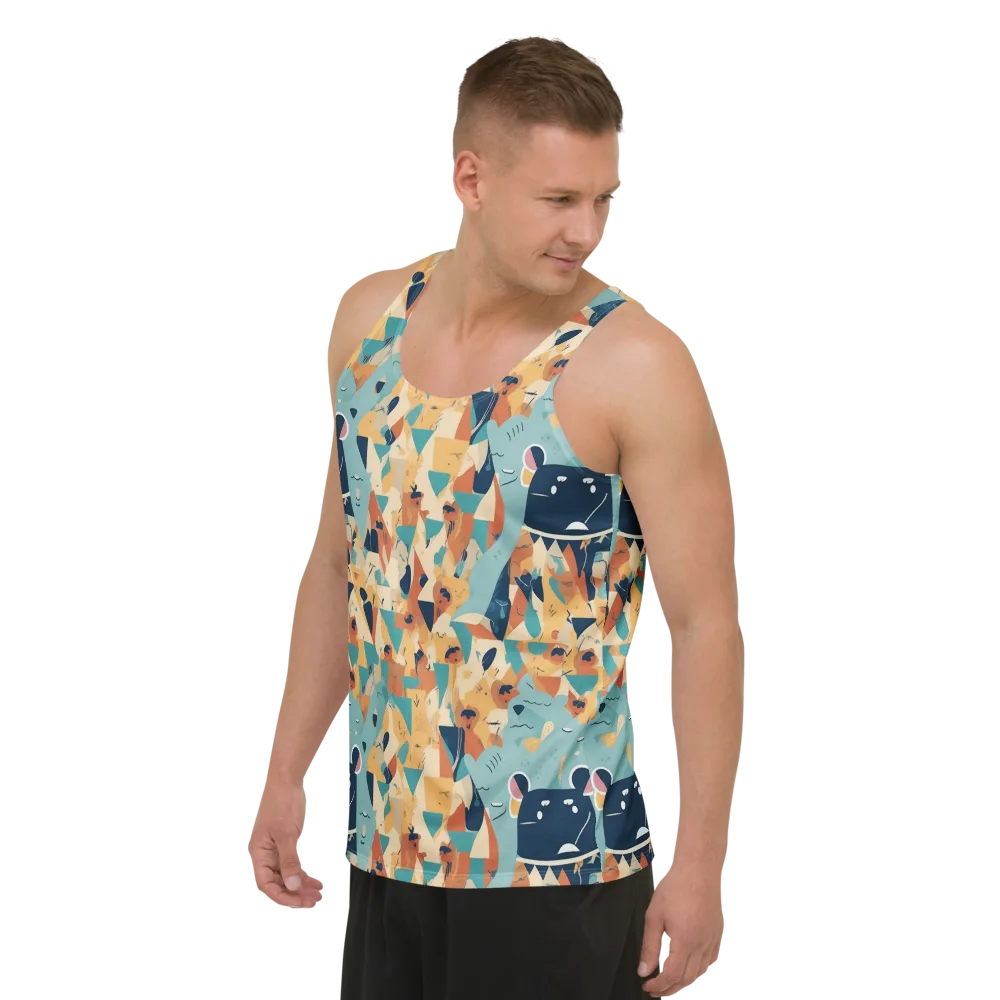 Carnival Critters on Men's Tank Top — Left Front