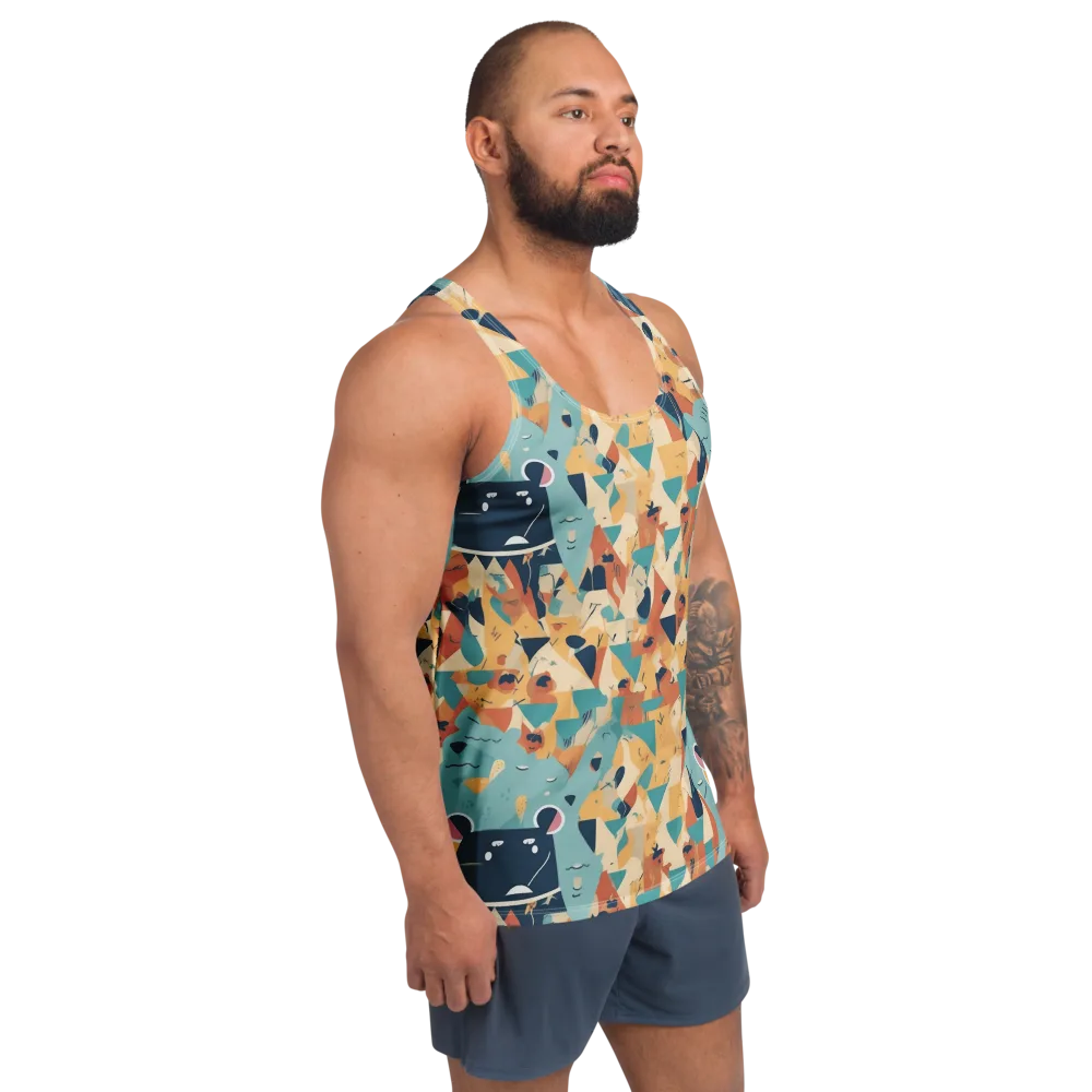 Carnival Critters on Men's Tank Top — Right Front