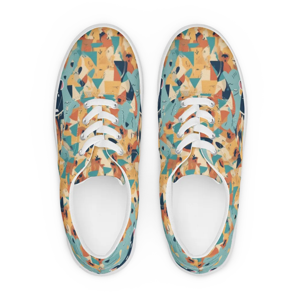 Carnival Critters on Men's Lace-Up Canvas Shoes — Front