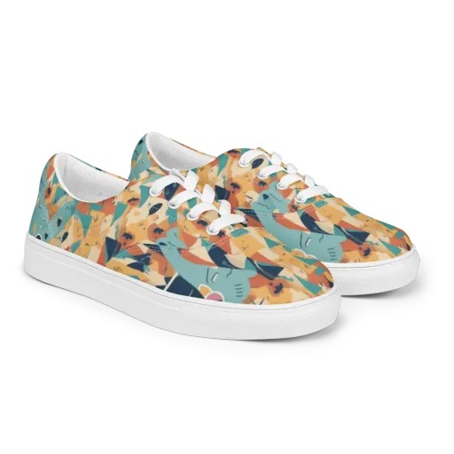 Carnival Critters on a Men's Lace-Up Canvas Shoes