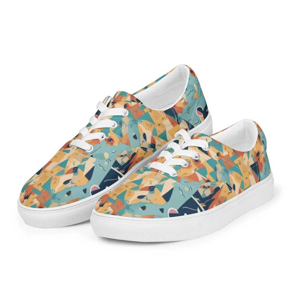 Carnival Critters on Men's Lace-Up Canvas Shoes — Left Front