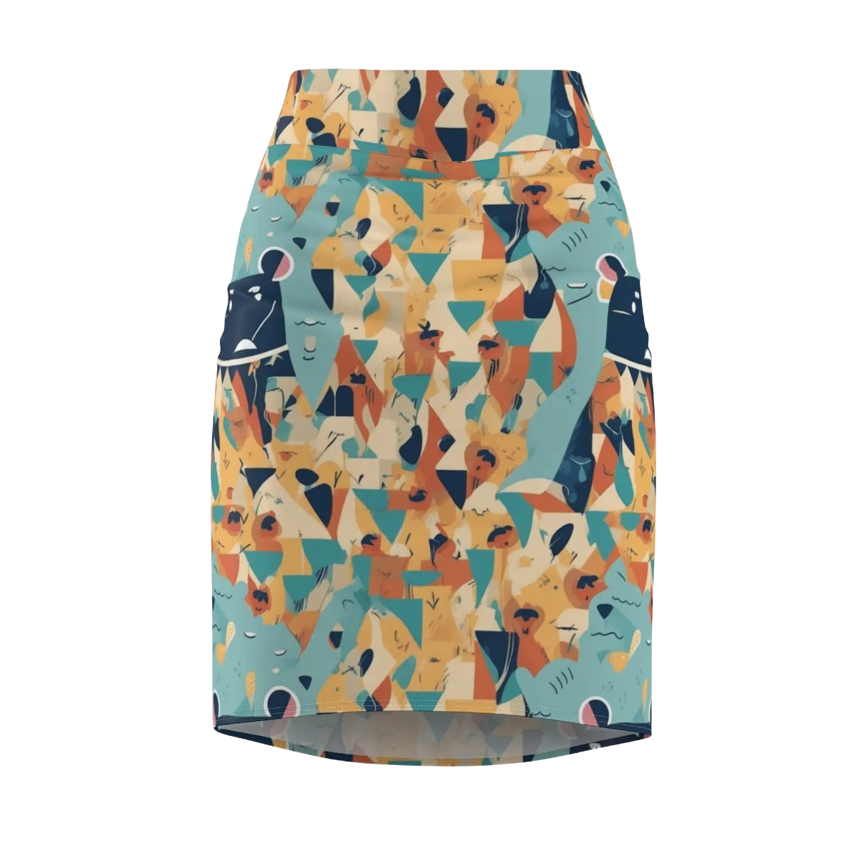 Carnival Critters on Pencil Skirt — Front