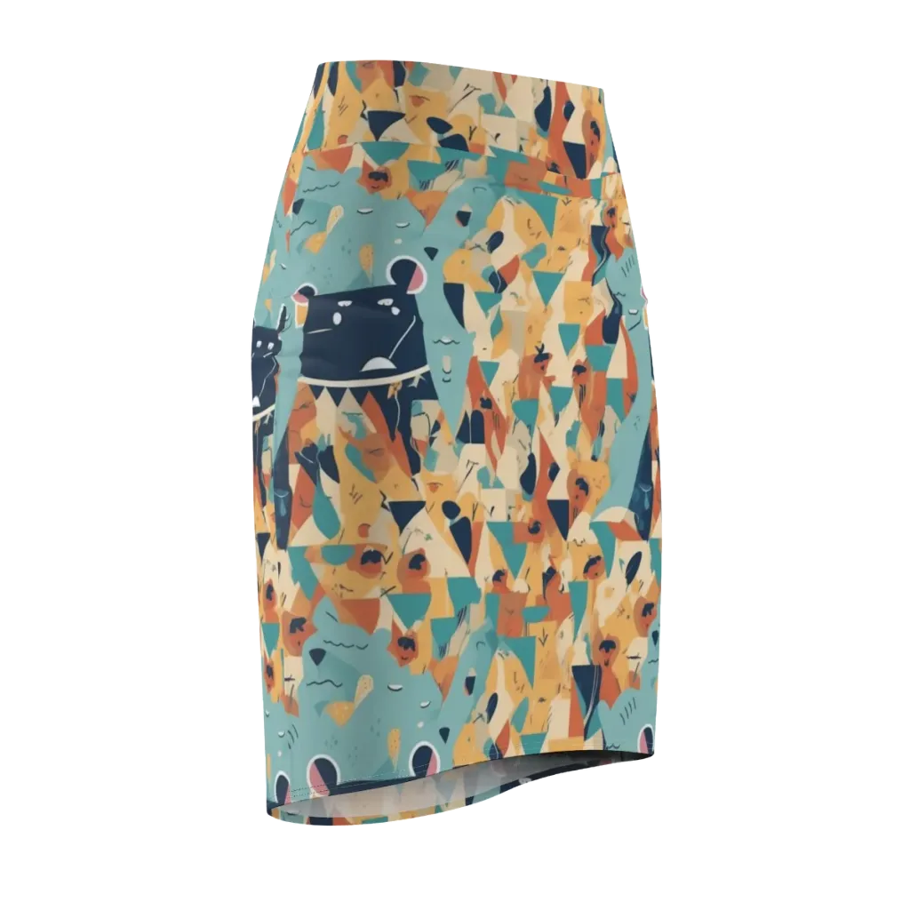 Carnival Critters on Pencil Skirt — Front Side