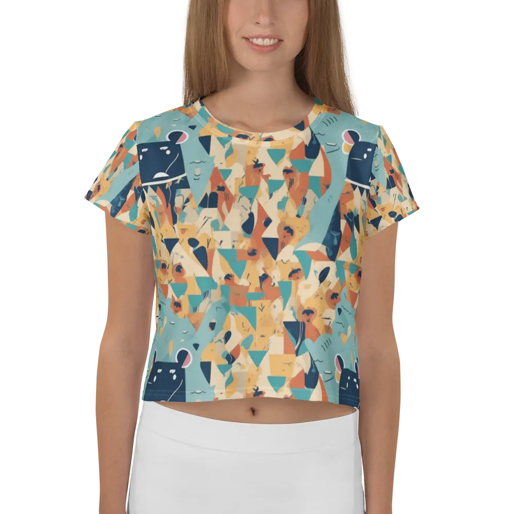 Carnival Critters on Crop Tee — Front
