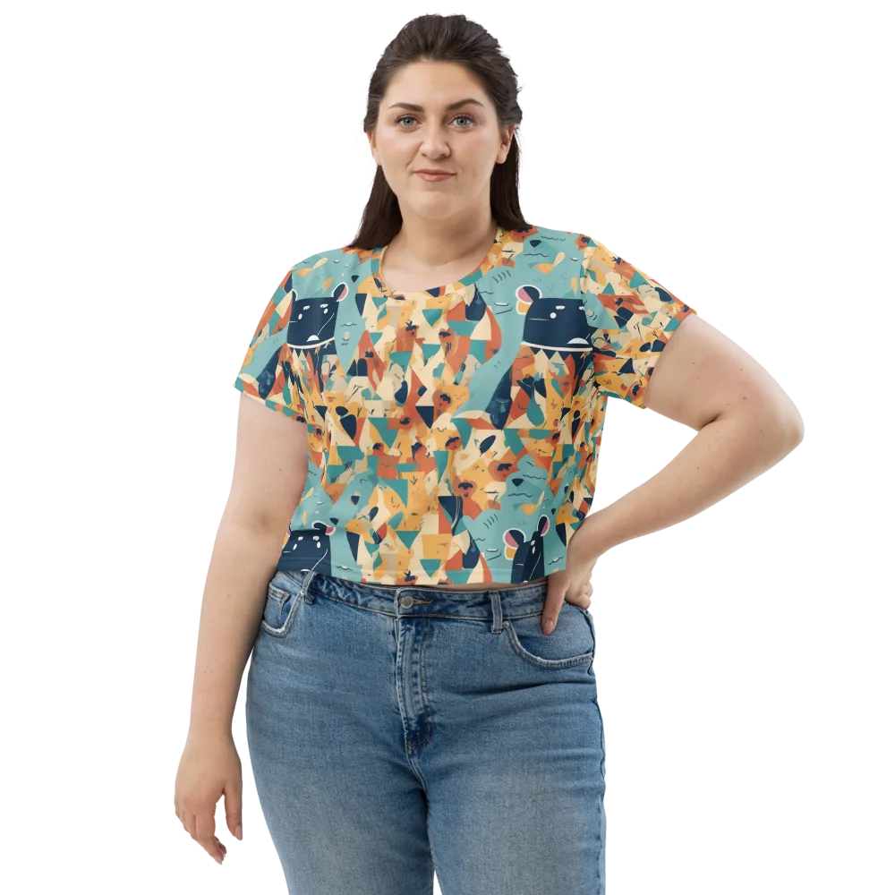 Carnival Critters on Crop Tee — Front