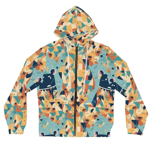 Carnival Critters on a Women's Full-Zip Hoodie
