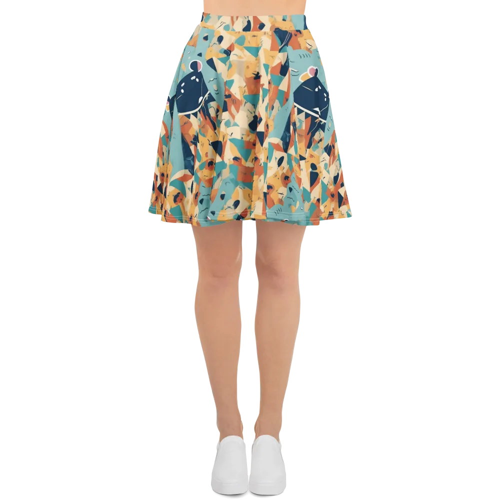 Carnival Critters on Skater Skirt — Front