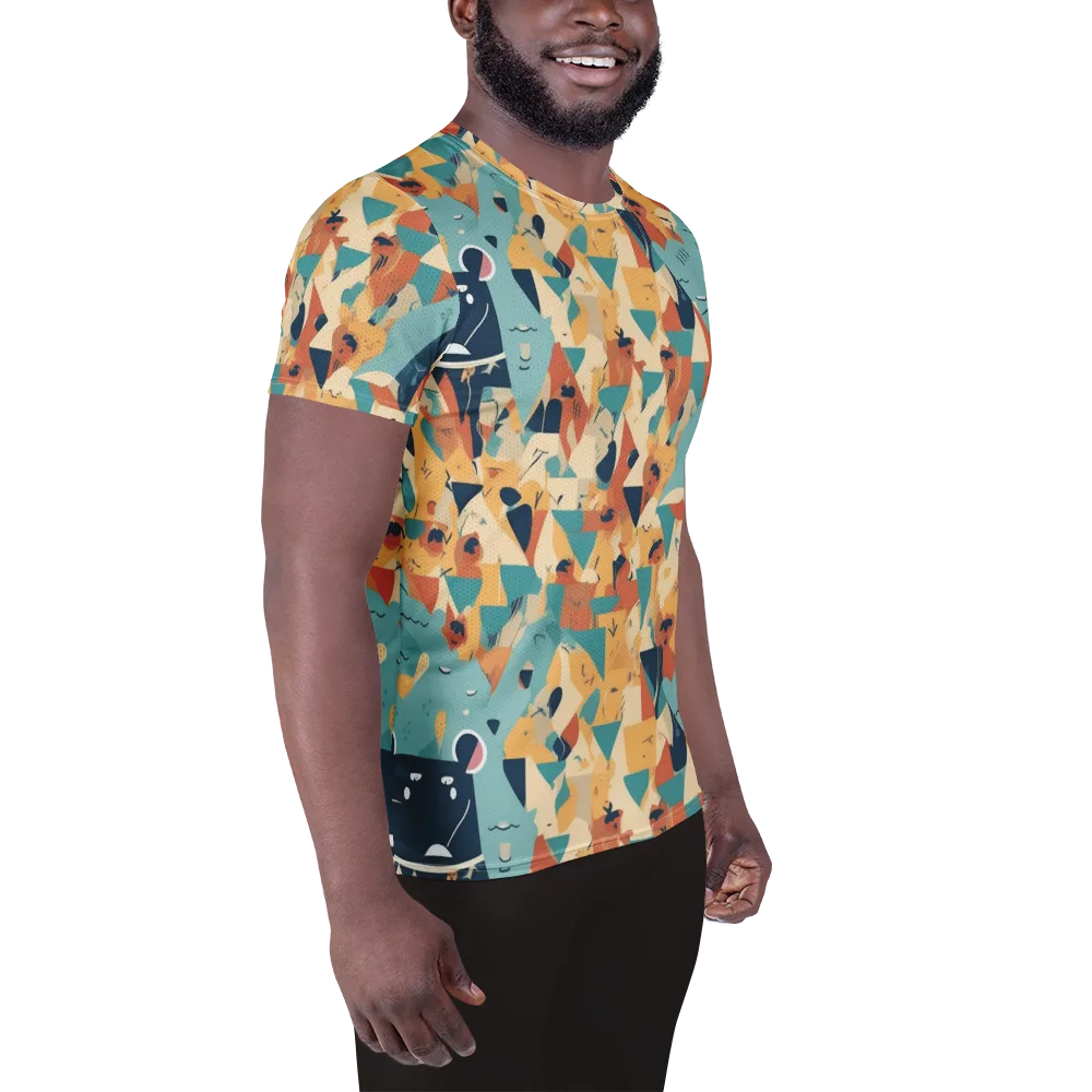 Carnival Critters on Men's Athletic T-Shirt — Right
