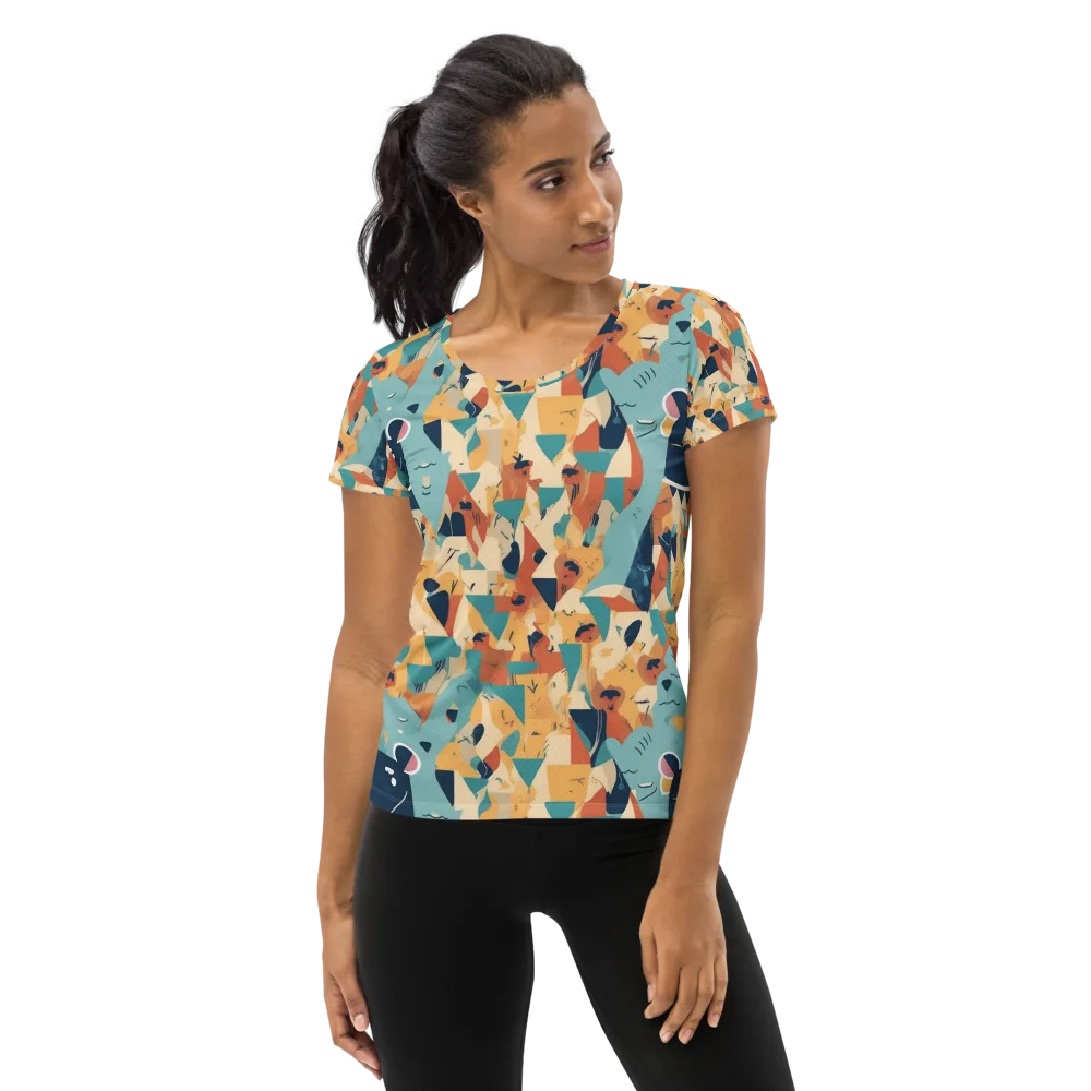 Carnival Critters on Women's Athletic T-Shirt — Front