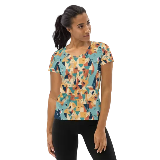 Carnival Critters on a Women's Athletic T-Shirt