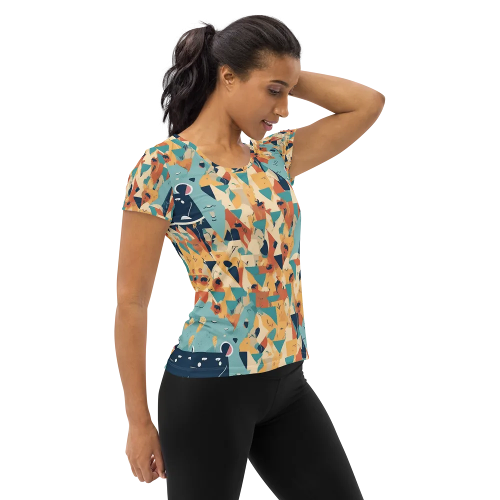 Carnival Critters on Women's Athletic T-Shirt — Right