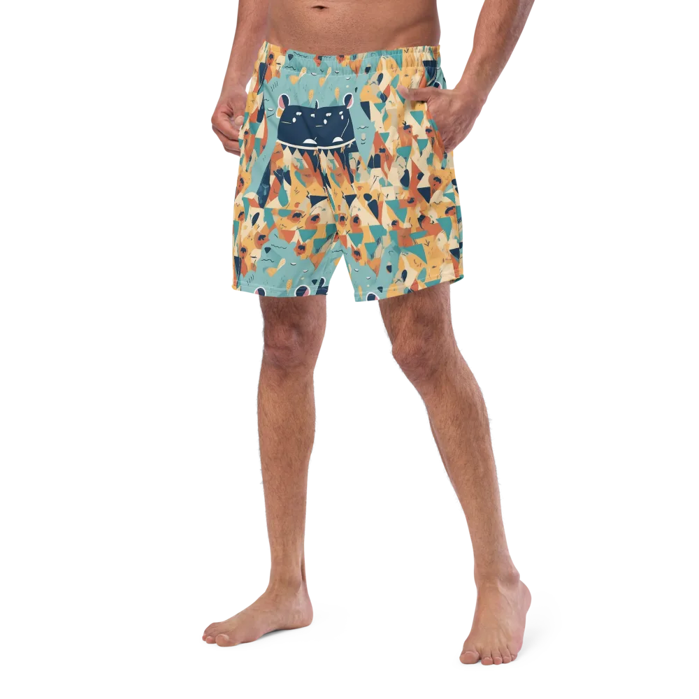 Carnival Critters on Swim Trunks — Left Front
