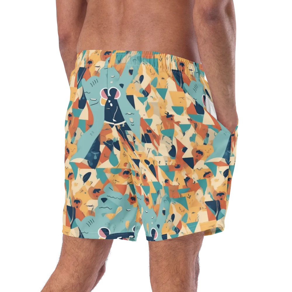 Carnival Critters on Swim Trunks — Right Back