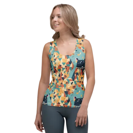 Carnival Critters on a Women's Tank Top
