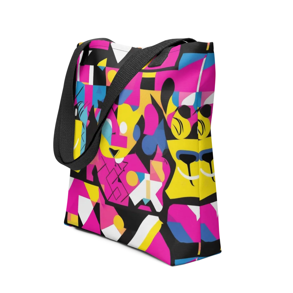 Neon Mask Parade on Tote Bag — Front