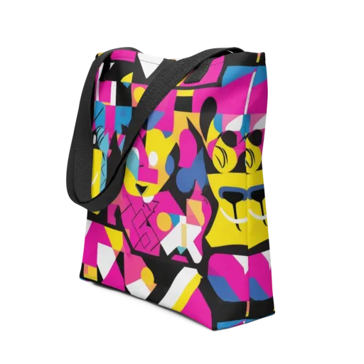 Neon Mask Parade on a Tote Bag