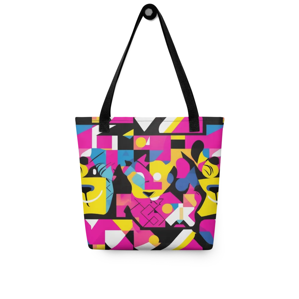 Neon Mask Parade on Tote Bag — Front