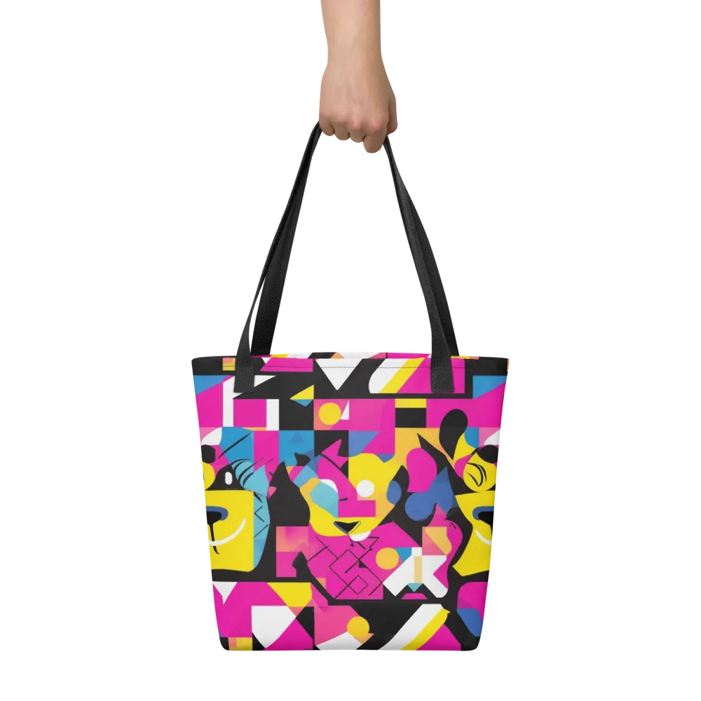 Neon Mask Parade on Tote Bag — Front