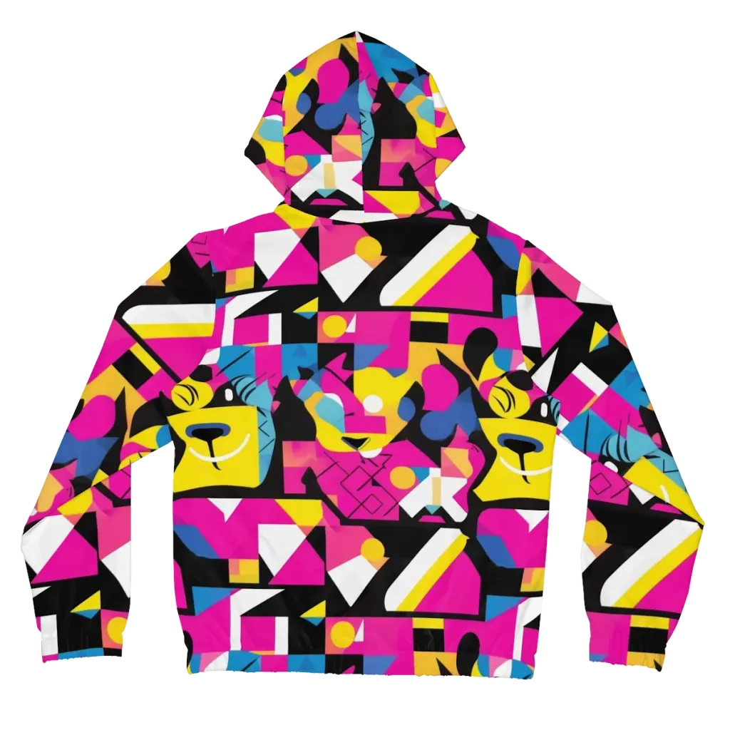 Neon Mask Parade on Women's Full-Zip Hoodie — Back